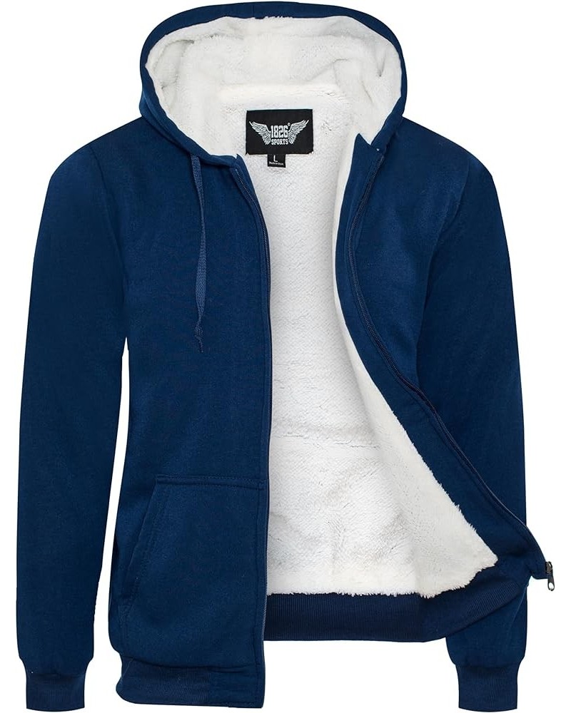 Women's Full Zip Up Fleece Hoodies with Fuzzy Thick White Sherpa Lining Winter Hoodies jackets heavyweight Sweatshirt Navy $1...