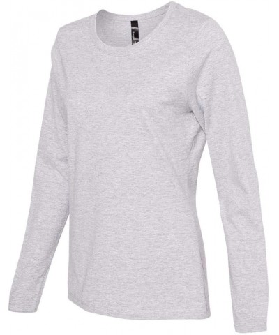 Womens Long Sleeve Scoopneck T-Shirt (S04LS) Light Steel $11.99 T-Shirts