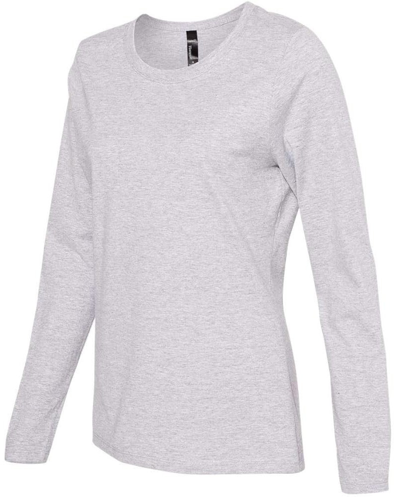 Womens Long Sleeve Scoopneck T-Shirt (S04LS) Light Steel $11.99 T-Shirts