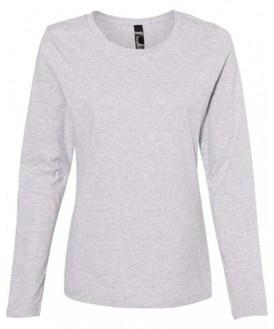 Womens Long Sleeve Scoopneck T-Shirt (S04LS) Light Steel $11.99 T-Shirts