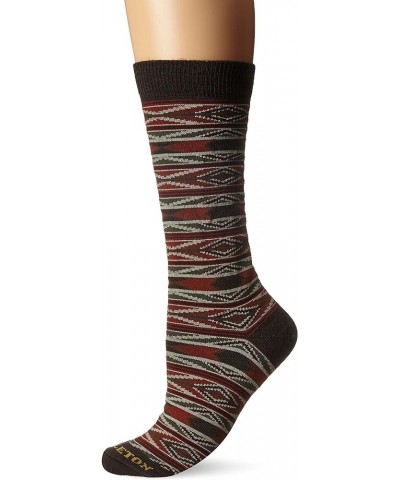 Women's Crew Socks - Wool Blends Rio Canyon - Maroon $17.41 Socks