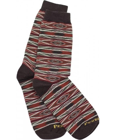 Women's Crew Socks - Wool Blends Rio Canyon - Maroon $17.41 Socks