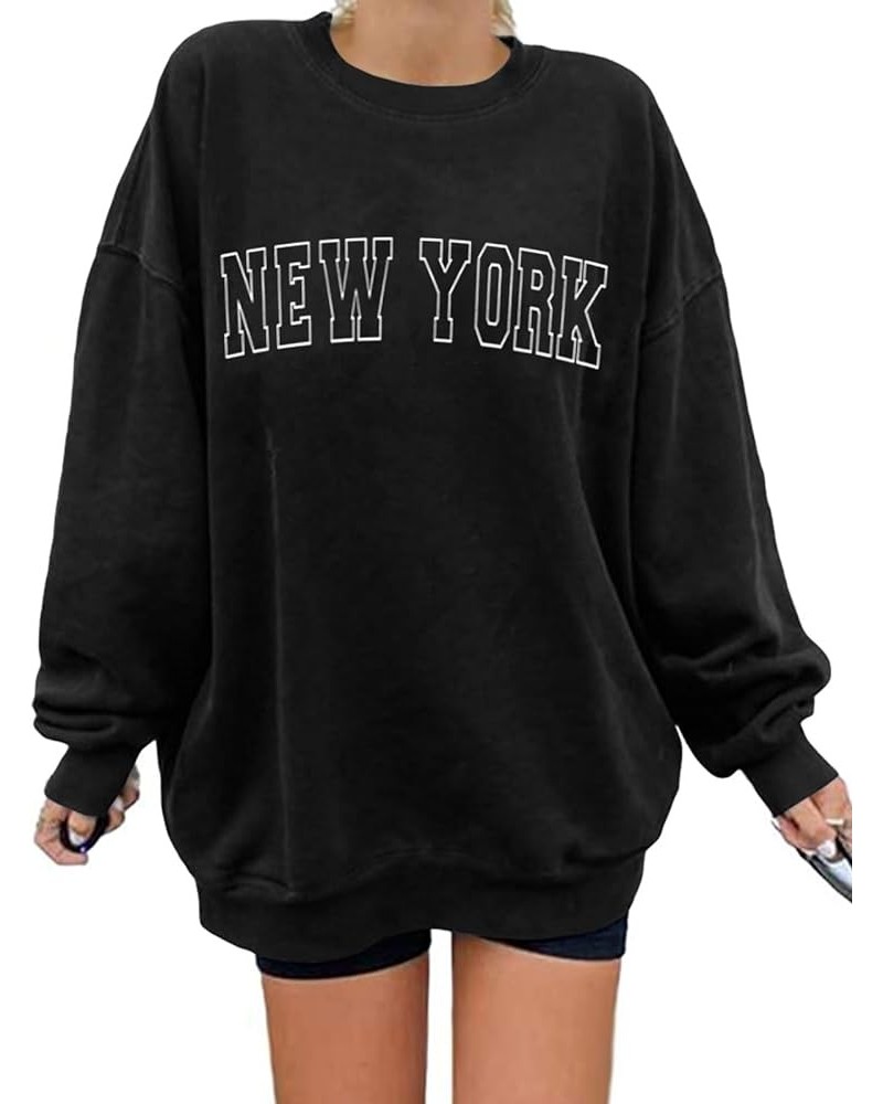 Women's Oversized Sweatshirt Los Angeles California Crewneck Long Sleeve Casual Loose Pullover Tops 57 Black $16.20 Hoodies &...