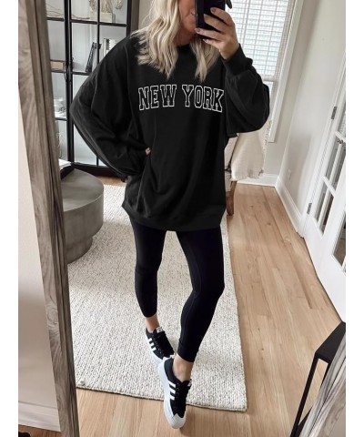 Women's Oversized Sweatshirt Los Angeles California Crewneck Long Sleeve Casual Loose Pullover Tops 57 Black $16.20 Hoodies &...