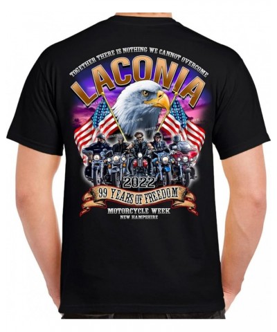 2022 Laconia Motorcycle Week America Strong T-Shirt TALL Black $11.96 T-Shirts