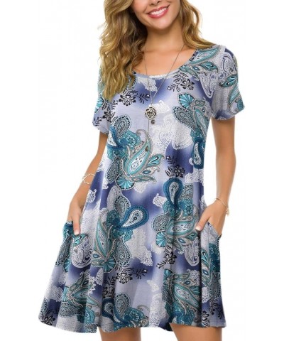 Plus Size Casual T Shirt Dresses for Women Flowy Swing Tunic Dress Pockets Flower18 $13.34 Dresses