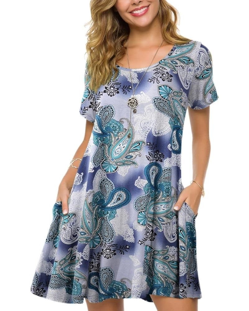 Plus Size Casual T Shirt Dresses for Women Flowy Swing Tunic Dress Pockets Flower18 $13.34 Dresses