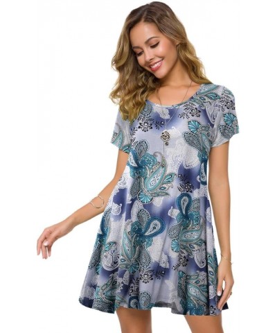 Plus Size Casual T Shirt Dresses for Women Flowy Swing Tunic Dress Pockets Flower18 $13.34 Dresses