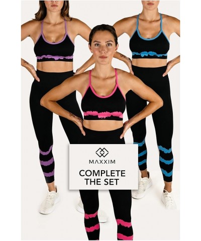 Womens Tie Dye Sports Bra Seamless Removable Pads for Gym Workouts, Yoga, Running, Exercise Black / Purple $8.83 Lingerie