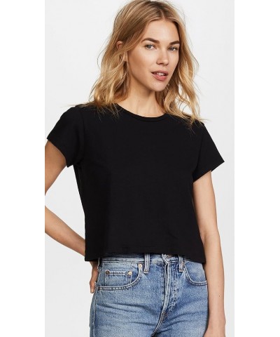 Women's 1950's Boxy Crop Tee Washed Black $46.55 T-Shirts