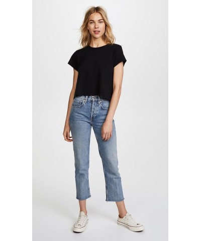 Women's 1950's Boxy Crop Tee Washed Black $46.55 T-Shirts