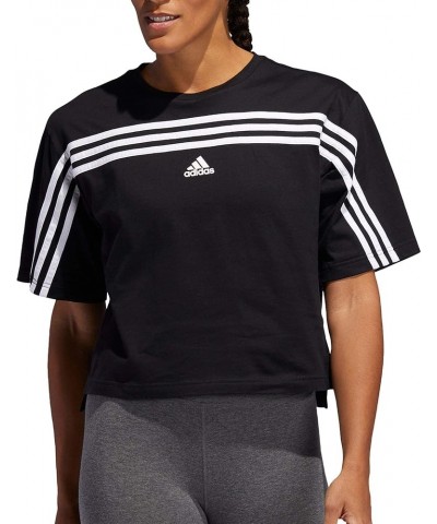 Women's Must Haves Ringer 3-Stripes T-Shirt Black/White $12.75 Activewear