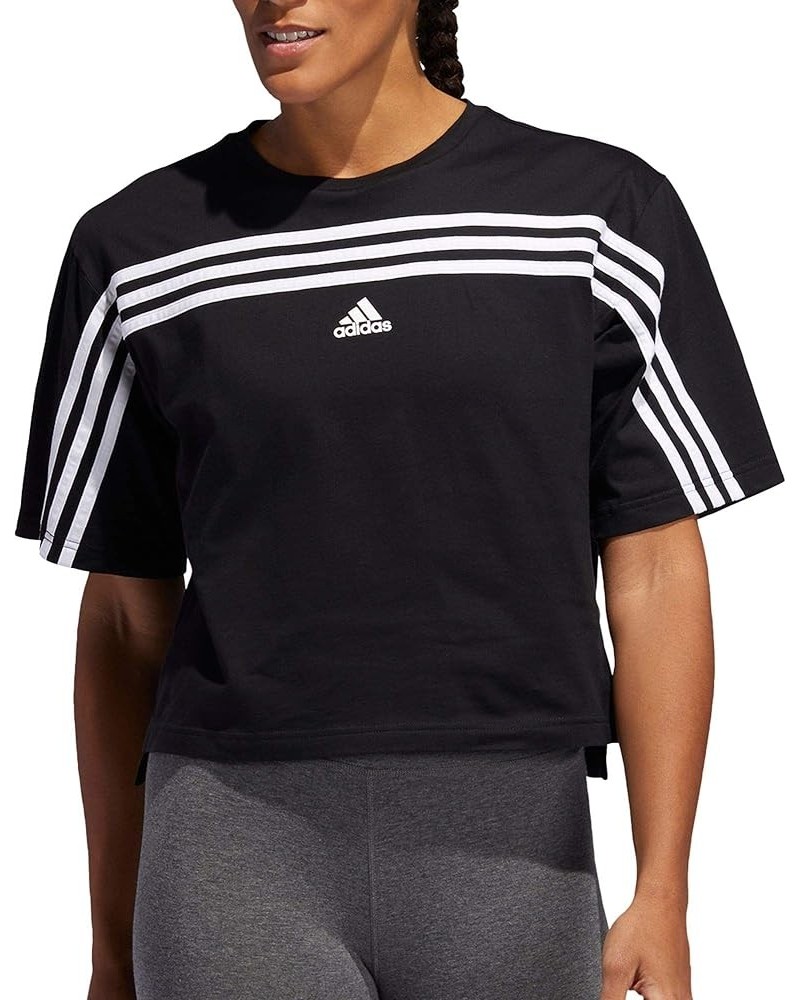 Women's Must Haves Ringer 3-Stripes T-Shirt Black/White $12.75 Activewear