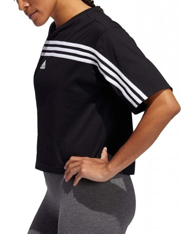 Women's Must Haves Ringer 3-Stripes T-Shirt Black/White $12.75 Activewear