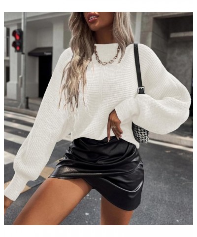 Womens Pullover Sweaters Fall 2023 Trendy Oversized Crewneck Long Batwing Sleeve Tops Cable Rib Knitted Warm Jumpers Beige $1...