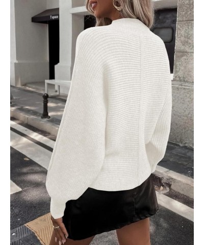 Womens Pullover Sweaters Fall 2023 Trendy Oversized Crewneck Long Batwing Sleeve Tops Cable Rib Knitted Warm Jumpers Beige $1...