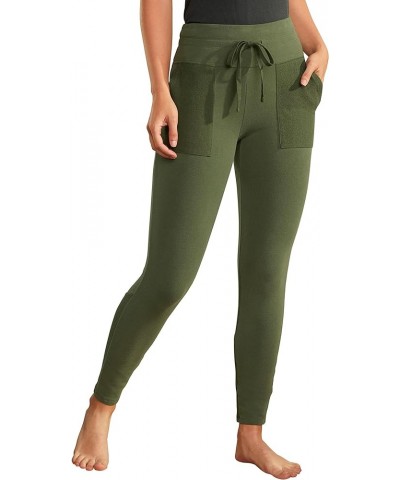 Women's Terry Legging Casual New Olive $21.36 Leggings