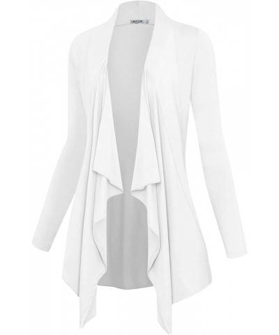 Women's Drape Front Open Cardigan Long Sleeve Irregular Hem S-5XL Plus Size Wsk2105_white $15.24 Sweaters