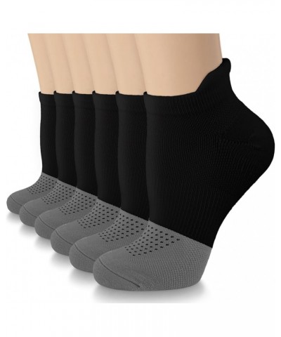 Copper Compression Socks Women and Men 6 Pairs - Circulation Arch Support Plantar Fasciitis Running Ankle Socks A8 - 6 Black ...