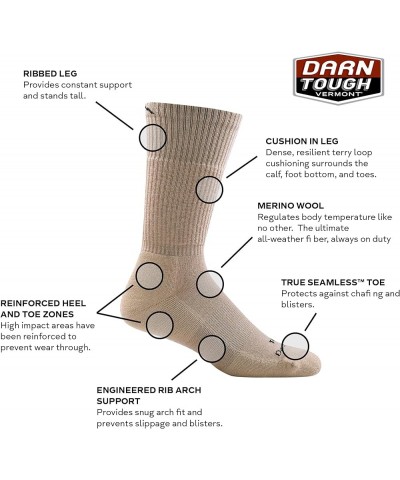 DARN TOUGH Tactical Midweight Boot Sock (Style T4021) Desert Tan $18.64 Socks