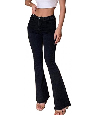 Low Rise Flare Pants for Women Bell Bottom Black Bootcut Leggings Y2k O-black $11.59 Leggings