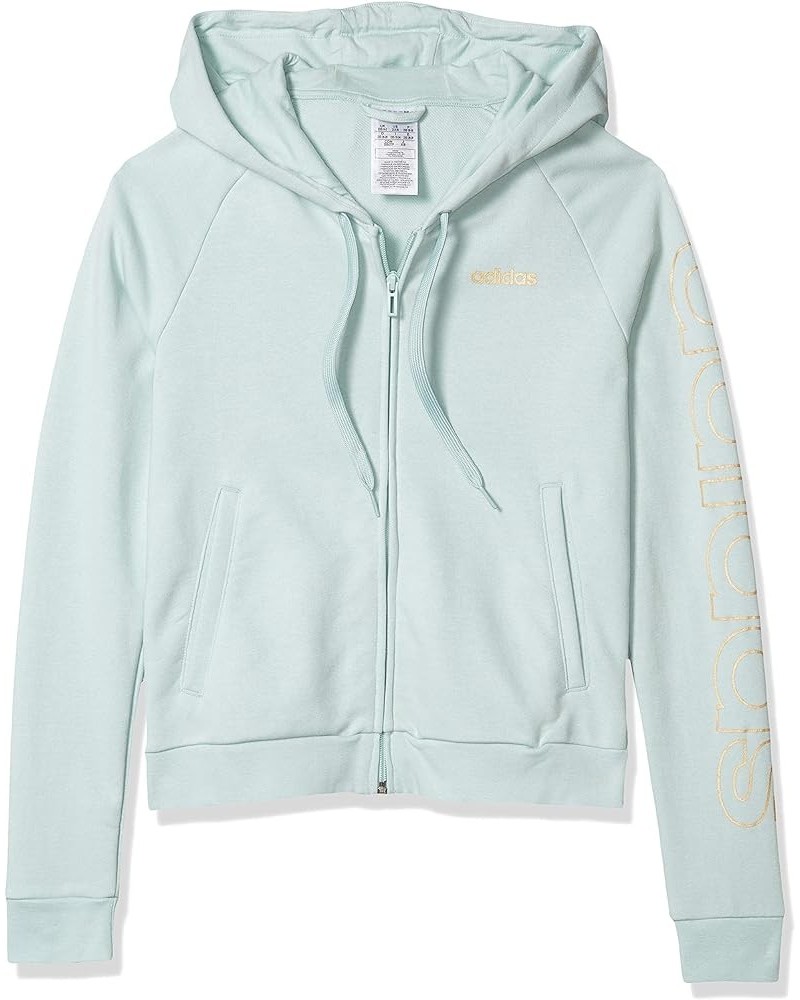 Women's Essentials Hooded Track Jacket Green Tint/Copper Metallic $33.15 Hoodies & Sweatshirts