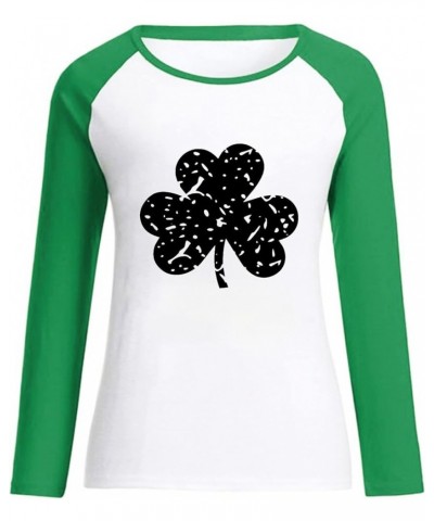 St Patrick's Day Green T Shirts for Women Casual Raglan Sleeve Cute Gnomes Print Pullover Tops Trendy Blouses St Patricks Day...