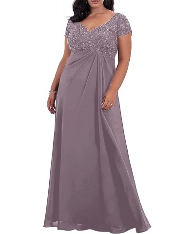 Mother of The Bride Dresses Chiffon Wedding Guest Dresses for Women Lace Mother of Groom Dresses Long Mauve $43.98 Dresses