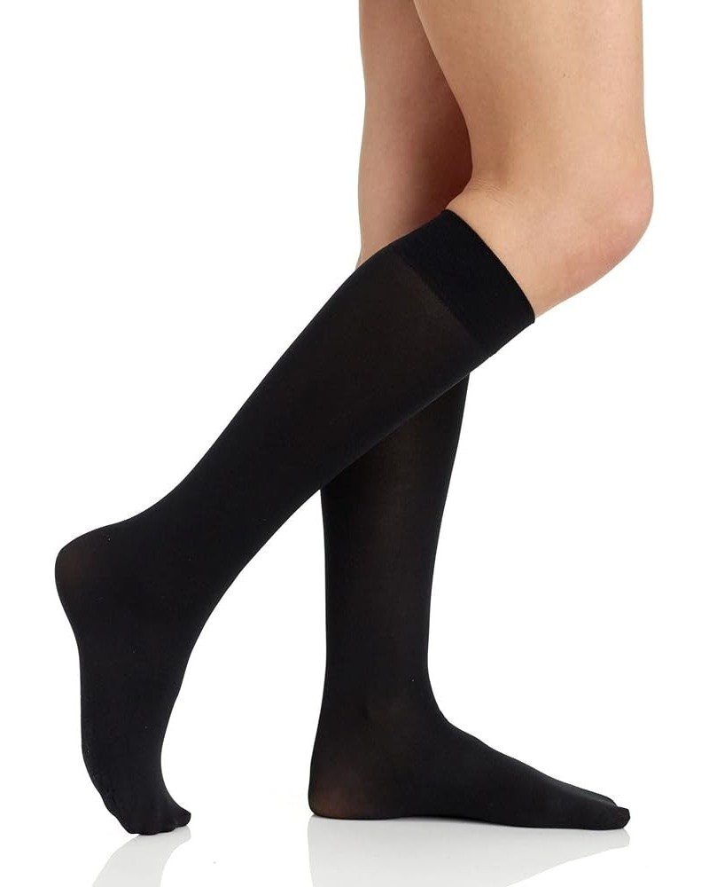 Women's 6523 Opaque Trouser Knee High - 3 Pack Black $7.50 Socks