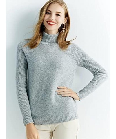 Women's Wool Fall Winter Long Sleeve Warm Soft Knitted Pullover Sweater Tops,Grey,Large X-Large Light Grey $35.73 Sweaters