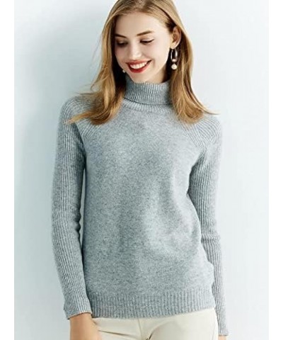 Women's Wool Fall Winter Long Sleeve Warm Soft Knitted Pullover Sweater Tops,Grey,Large X-Large Light Grey $35.73 Sweaters