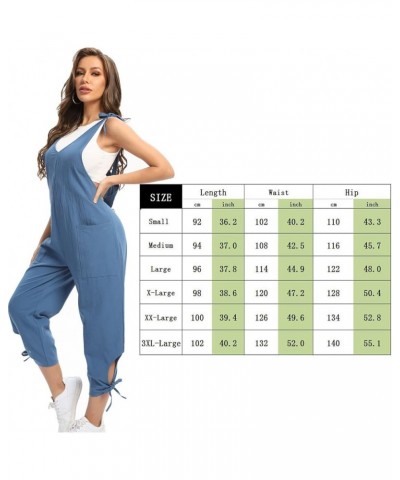 Women Cross-Back Long Bib Pants V-Neck Casual Loose Long Jumpsuits Baggy Cotton Rompers Overalls with Pockets Ginger $9.46 Ov...