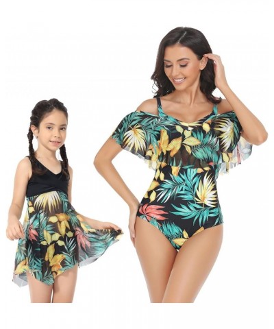 Matching Family Swimsuit Set Mommy and Me High Waisted Bikini Bathing Suit Two Piece V Neck Girls Swimsuit Mom 5 $9.50 Swimsuits