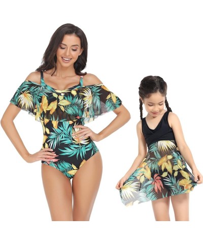 Matching Family Swimsuit Set Mommy and Me High Waisted Bikini Bathing Suit Two Piece V Neck Girls Swimsuit Mom 5 $9.50 Swimsuits