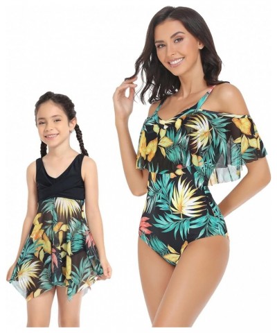 Matching Family Swimsuit Set Mommy and Me High Waisted Bikini Bathing Suit Two Piece V Neck Girls Swimsuit Mom 5 $9.50 Swimsuits