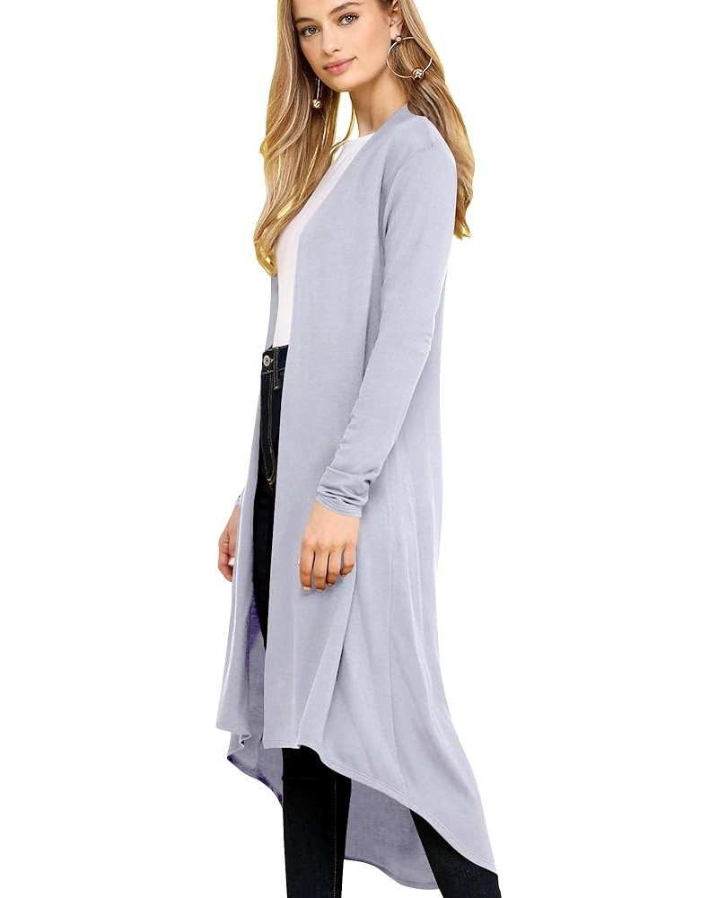 Women's Casual Long Open Front Drape Lightweight Duster High Low Hem Maxi Long Sleeve Cardigan Wsk2291_grey $10.58 Sweaters