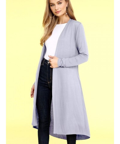 Women's Casual Long Open Front Drape Lightweight Duster High Low Hem Maxi Long Sleeve Cardigan Wsk2291_grey $10.58 Sweaters