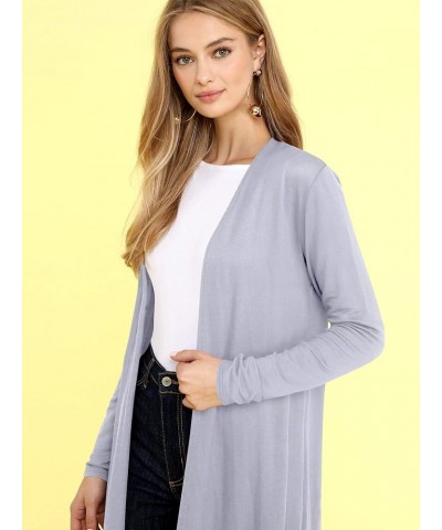 Women's Casual Long Open Front Drape Lightweight Duster High Low Hem Maxi Long Sleeve Cardigan Wsk2291_grey $10.58 Sweaters