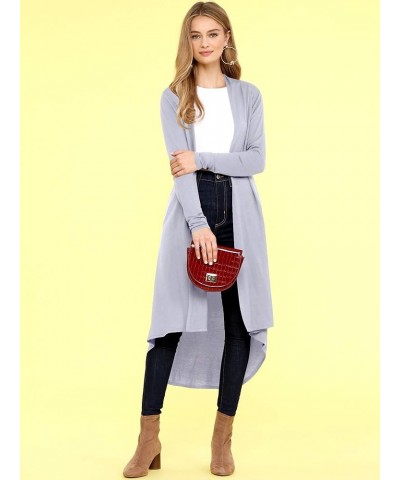 Women's Casual Long Open Front Drape Lightweight Duster High Low Hem Maxi Long Sleeve Cardigan Wsk2291_grey $10.58 Sweaters