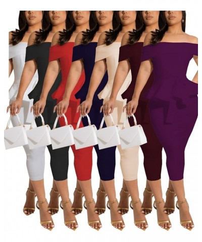 Church Dresses for Women Bodycon Vintage Wrap Work Business Midi Pencil Dress 10purple $16.81 Dresses