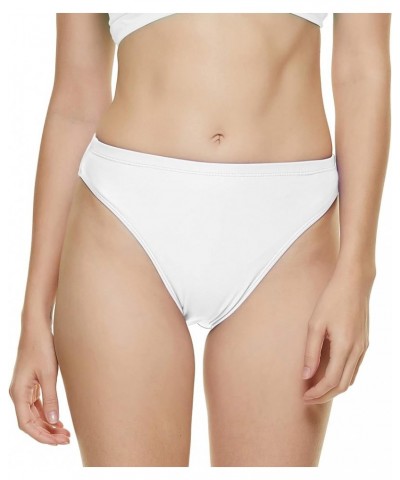 Women's High Cut Bikini Bottoms Mid Rise Tankini Swimsuit Bottom White $10.25 Swimsuits