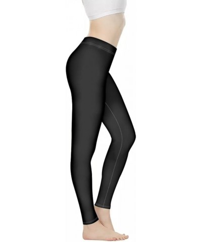 Womens Yoga Pants Soft Comfortable Full Length Leggings High Waist Athletic Workout Tights Solid Black $10.08 Activewear