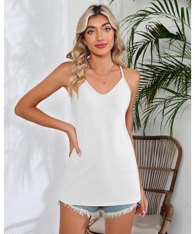 2 Pcs Womens Strappy Tank Tops V Neck Shirts Blouse Women Sleeveless Camisole Spaghetti Strap Tanks Blouse Pink, White $14.49...