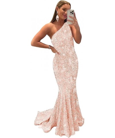 Sequins Prom Dresses Long Sleeveless Mermaid with Slit Formal Party Evening Gowns A-rose Gold $32.90 Dresses