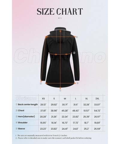 Women's Lightweight Long Softshell Fleece Lined Jacket Anorak Raincoat With Removable Hood Black $29.37 Jackets