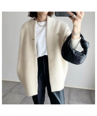 Women's Fall Winter Round Collar Overcoat Artificial Wool Coat Elegant Single Breasted Mid Long Outwear Jacket with Pocket On...