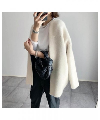 Women's Fall Winter Round Collar Overcoat Artificial Wool Coat Elegant Single Breasted Mid Long Outwear Jacket with Pocket On...