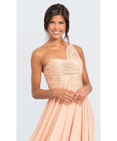 One Shoulder Bridesmaid Dresses for Women Ruched Chiffon Formal Dress with Pockets High Split Evening Gown Coral $26.40 Dresses