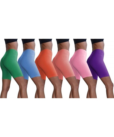 Women's Cotton Stretch Active Slip Shorts | 3 Pack & 6 Pack Boy Short Boxer Briefs 6 Pack- Cherry,boyblue,pinklavender,arcadi...