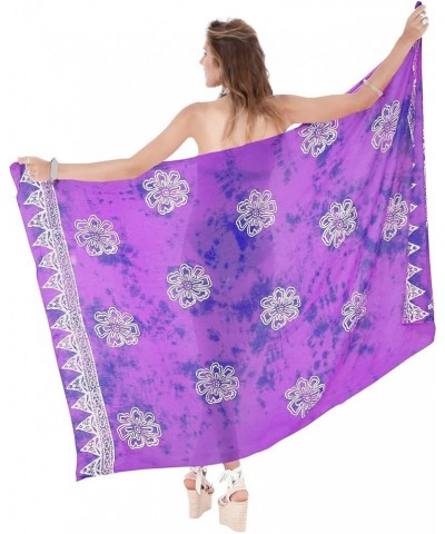 Women's Skirt Dashiki Beach Summer Batik Pareos Bikini Sarong Wraps Beachwear for Women Purple, Floral $12.59 Swimsuits